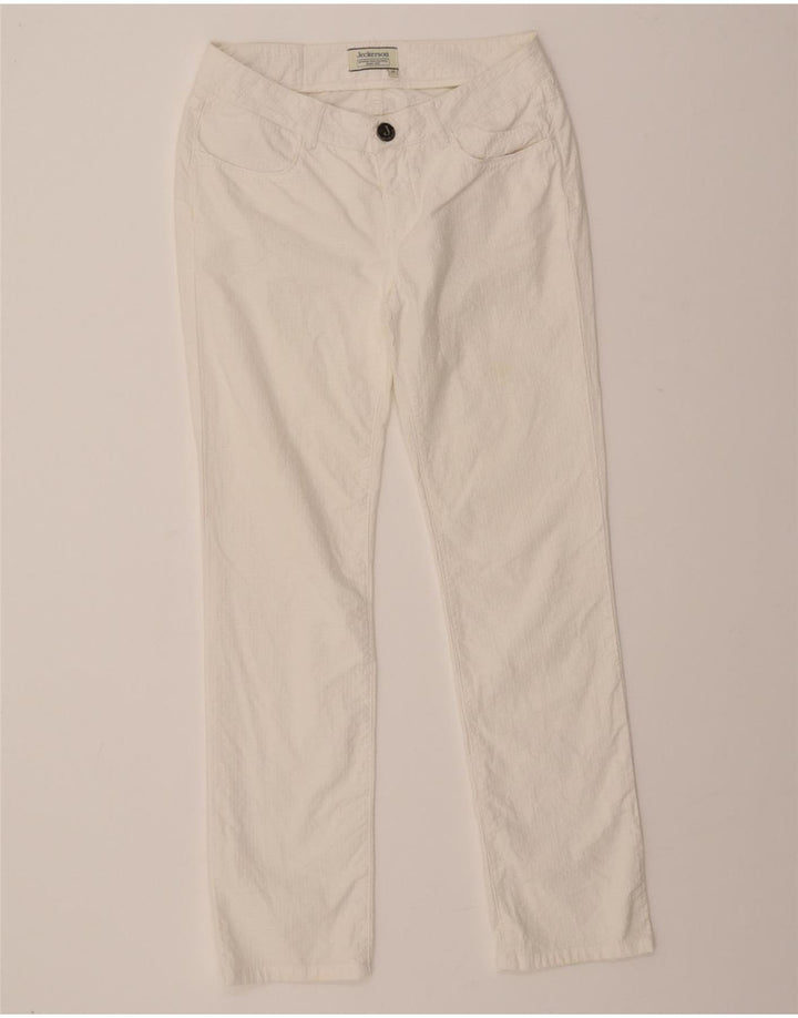 JECKERSON Womens Slim Casual Trousers W27 L27 White Cotton Vintage Jeckerson and Second-Hand Jeckerson from Messina Hembry 