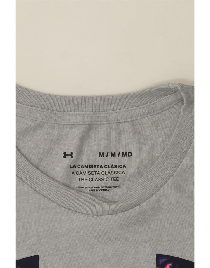 UNDER ARMOUR Mens Graphic T-Shirt Top Medium Grey Vintage Under Armour and Second-Hand Under Armour from Messina Hembry 