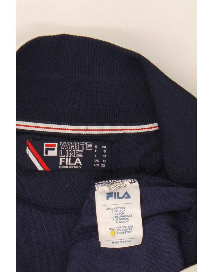 Fila Mens Tracksuit Top Jacket Pequeno Algodão Azul Marinho