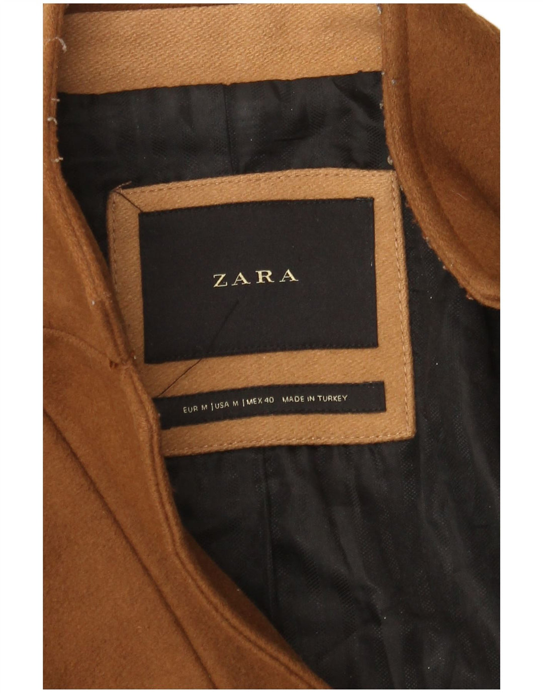 Sobretudo masculino Zara UK 38 marrom médio