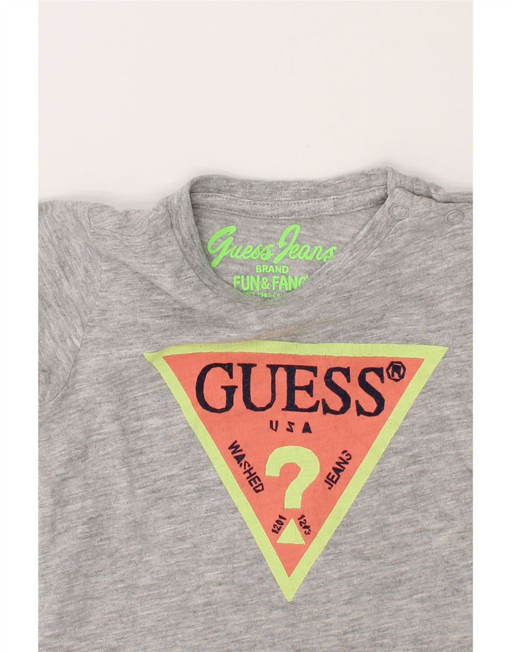 GUESS Baby Girls Graphic T-Shirt Top 6-9 Months Grey Vintage Guess and Second-Hand Guess from Messina Hembry 