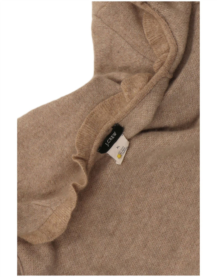 Suéter cardigã feminino J. Crew UK 18 XL lã bege