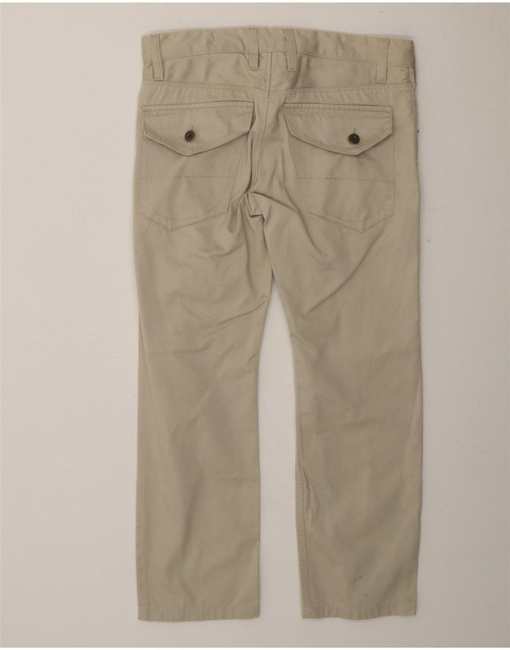 MOSCHINO Mens Straight Cropped Trousers W32 L26 Beige Cotton Vintage Moschino and Second-Hand Moschino from Messina Hembry 