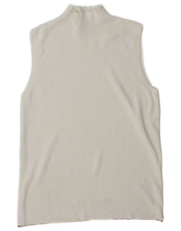 Colete feminino Marks & Spencer Top UK 14 grande viscose branca