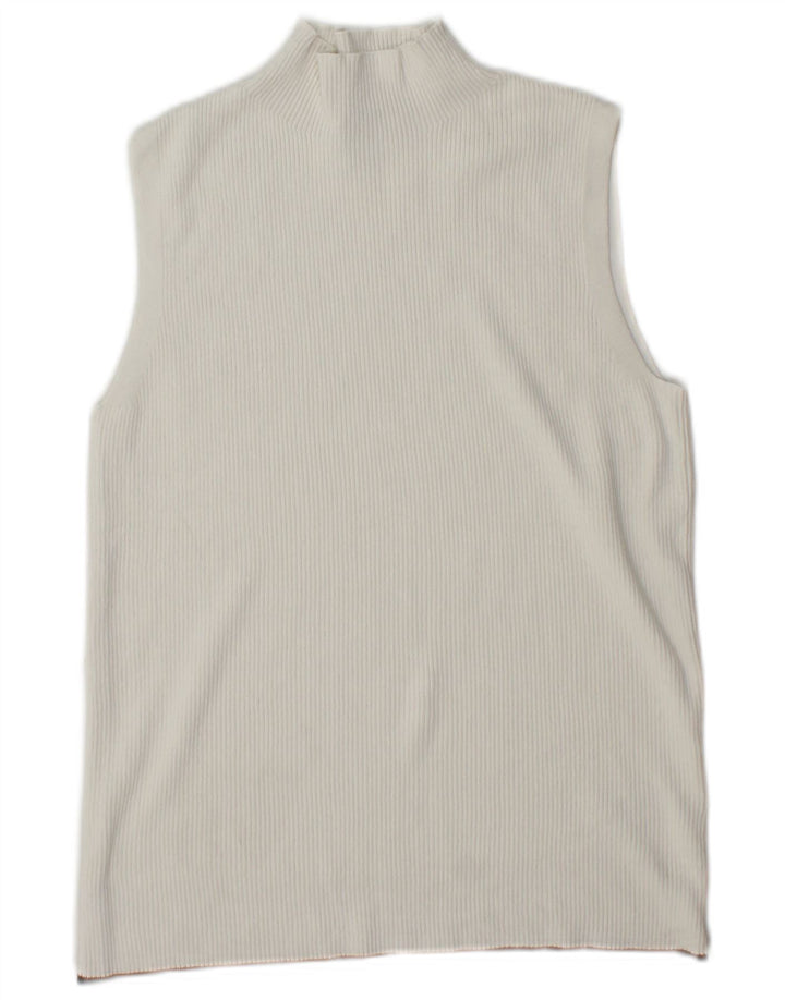 Colete feminino Marks & Spencer Top UK 14 grande viscose branca