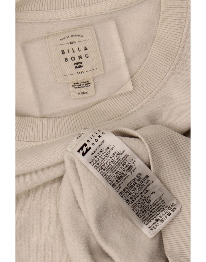 Billabong masculino solto ajuste moletom gráfico jumper médio algodão branco