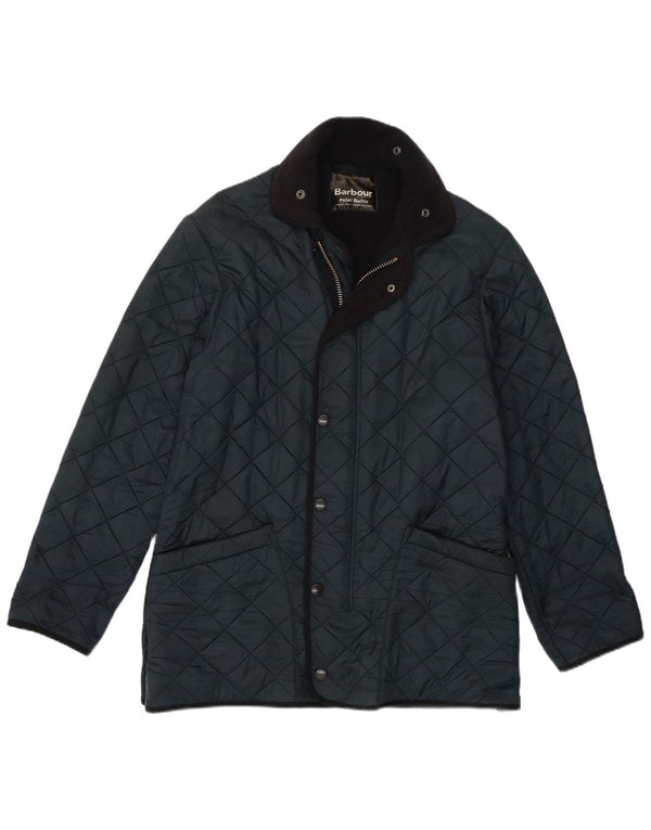 Jaqueta acolchoada masculina Barbour UK 38 poliéster azul marinho médio