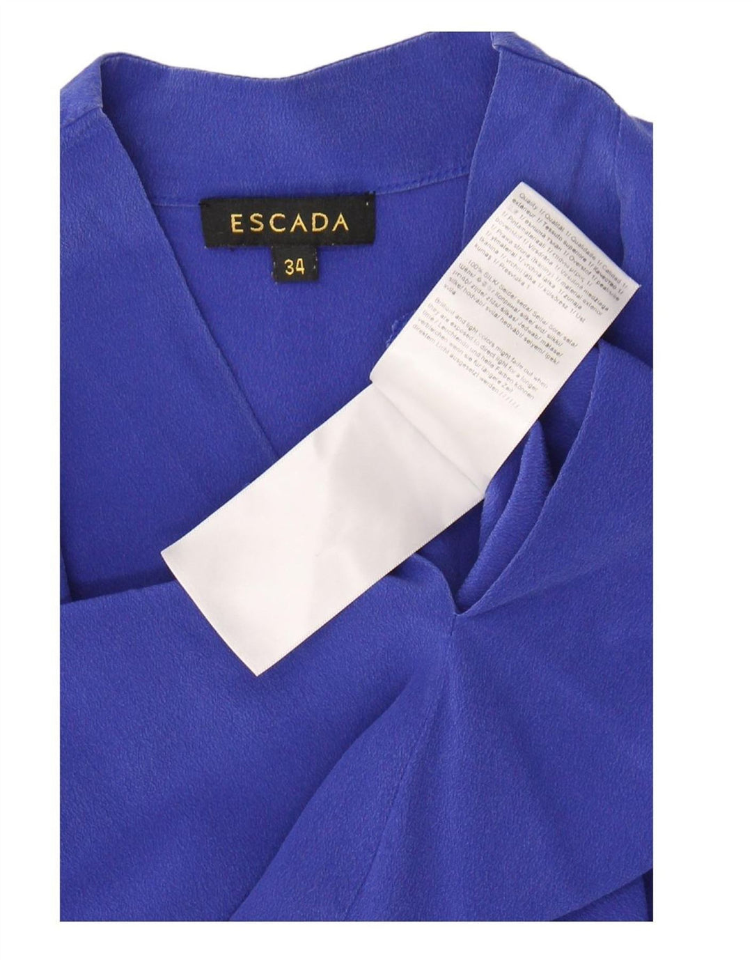 ESCADA Blusa Feminina Oversized Top EU 34 XS Azul Seda