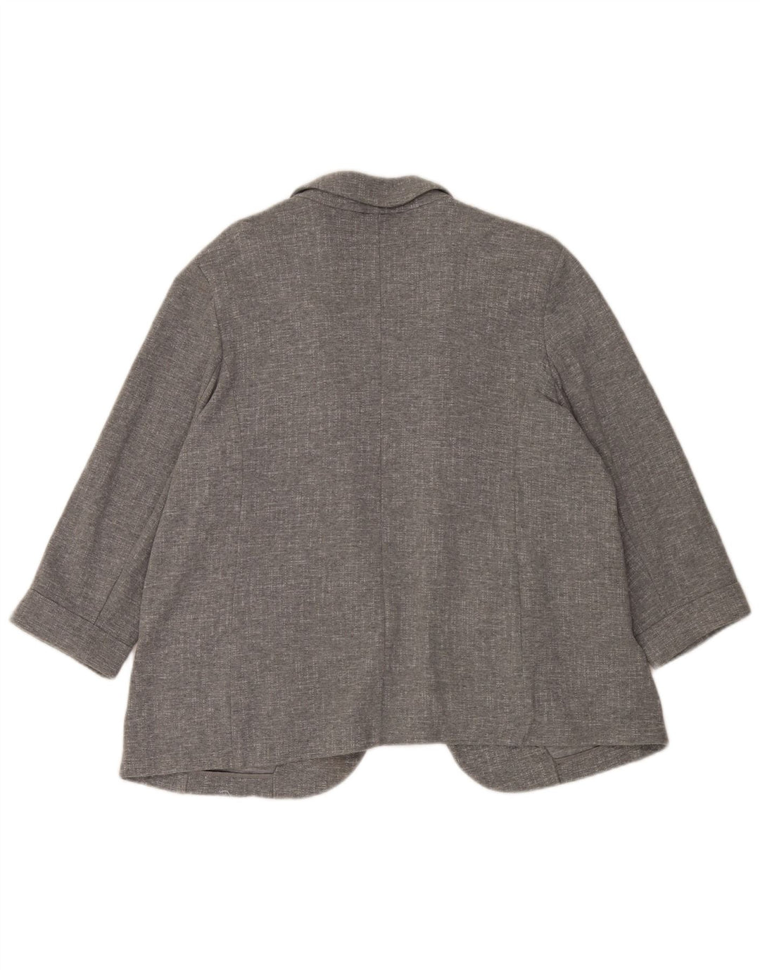 Jaqueta blazer feminina Marks & Spencer manga 3/4 aberta Reino Unido 20 2XL algodão cinza
