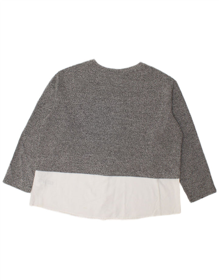 Blusa feminina Marks & Spencer UK 20 2XL poliéster manchado cinza