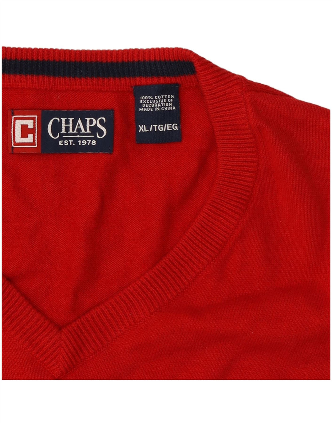 Regata masculina Chaps com colete XL de algodão vermelho