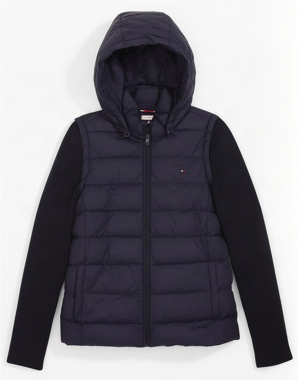 Jaqueta masculina acolchoada com capuz Tommy Hilfiger UK 6 XS azul marinho poliamida