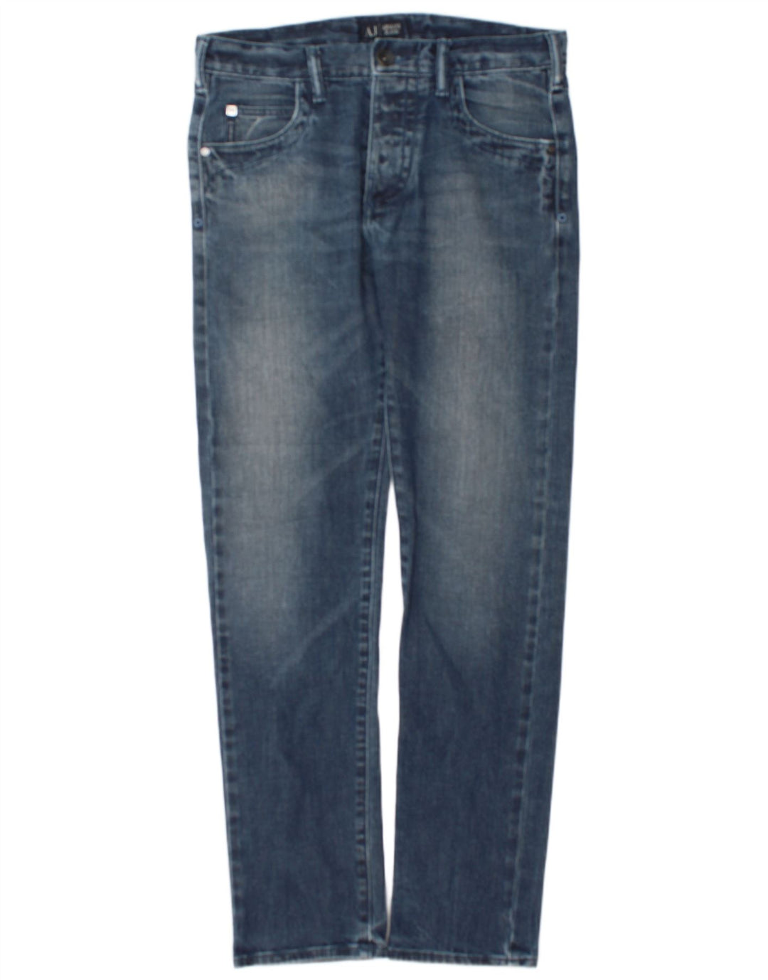 Armani Mens Slim Jeans W32 L32 Azul Algodão