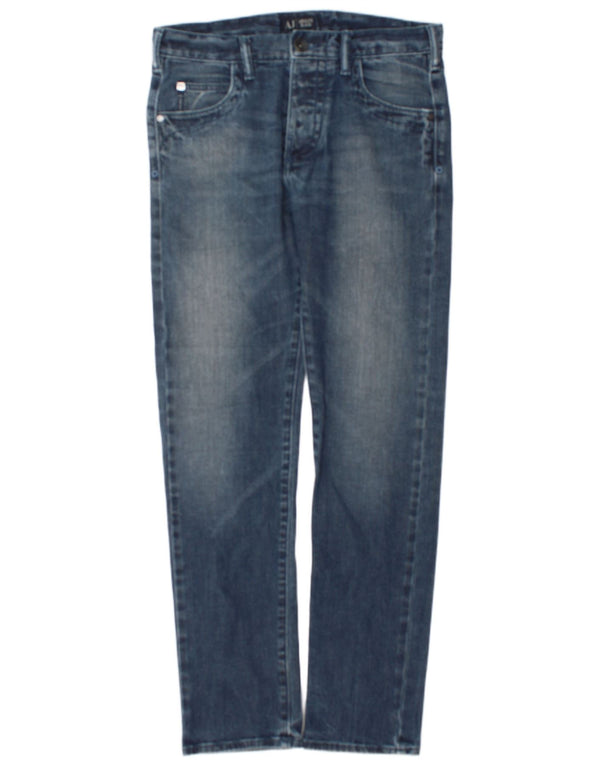 Armani Mens Slim Jeans W32 L32 Azul Algodão