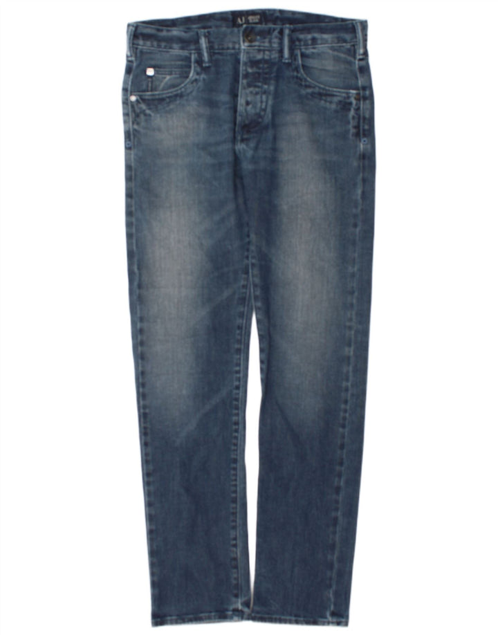 Armani Mens Slim Jeans W32 L32 Azul Algodão
