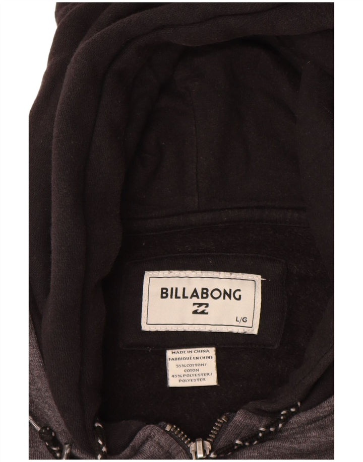 Suéter masculino Billabong com capuz e zíper grande algodão cinza