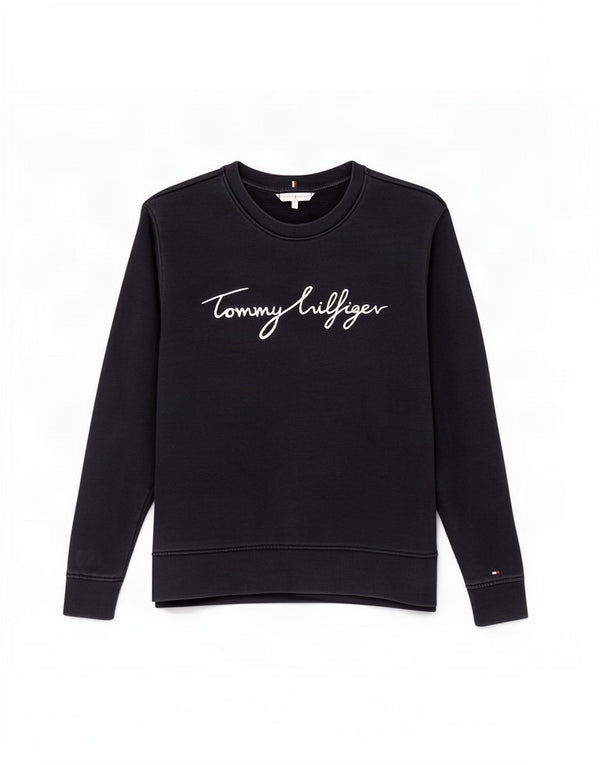 Tommy Hilfiger moletom gráfico feminino jumper Reino Unido 10 pequeno azul marinho