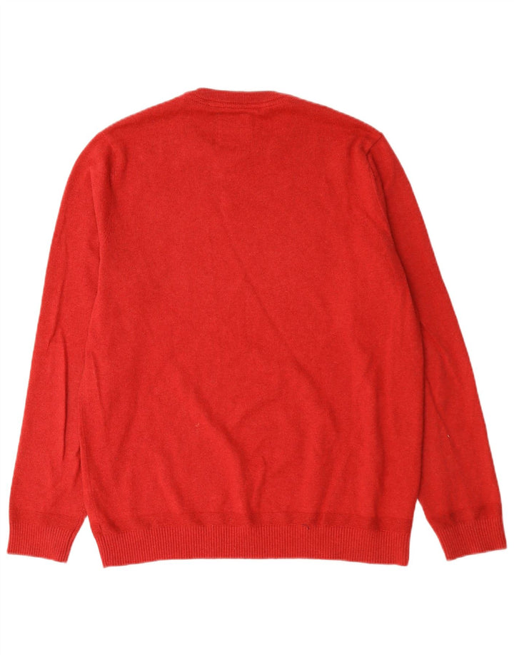 Suéter masculino Fat Face com gola redonda e algodão vermelho grande