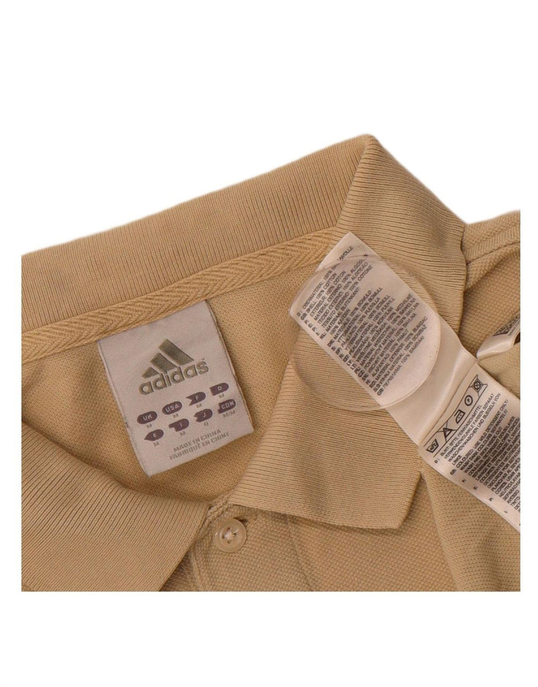 Camisa polo masculina ADIDAS algodão bege médio
