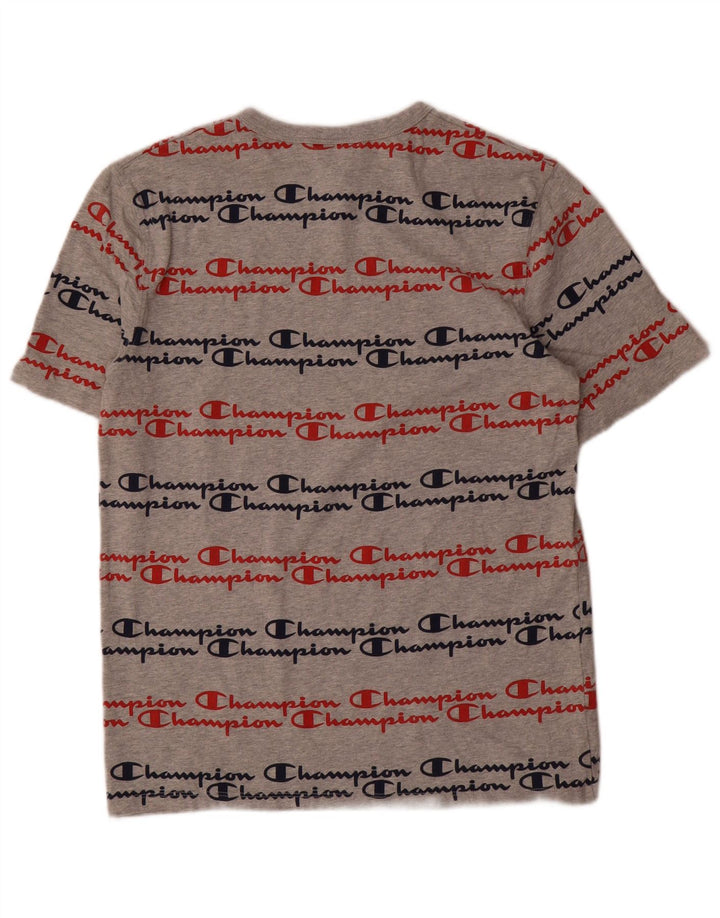 Camiseta Champion Masculina Heritage Graphic Top Algodão Cinza Médio