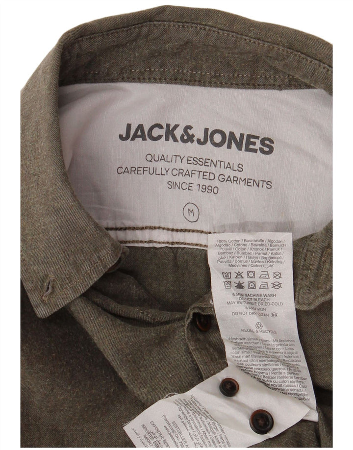 Camisa masculina Jack & Jones de algodão cáqui médio