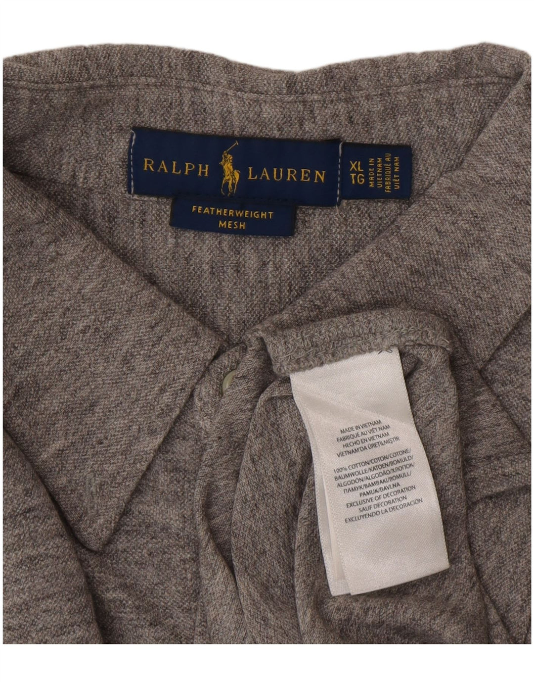 Camisa masculina Ralph Lauren XL algodão manchado cinza
