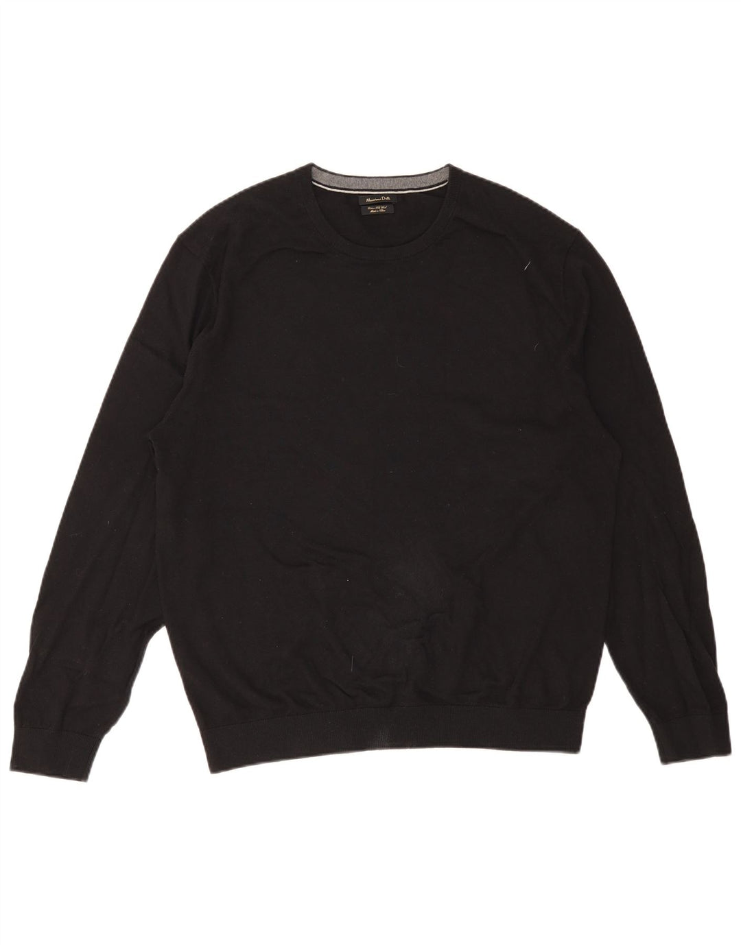 Suéter masculino Massimo Dutti com gola redonda 2XL algodão preto