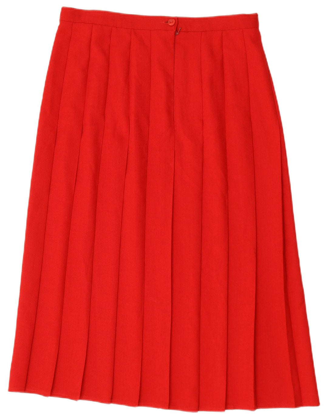 Saia plissada feminina Marks & Spencer UK 16 grande W32 poliéster vermelho