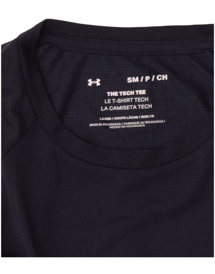 Camiseta masculina Under Armour pequena azul marinho poliéster