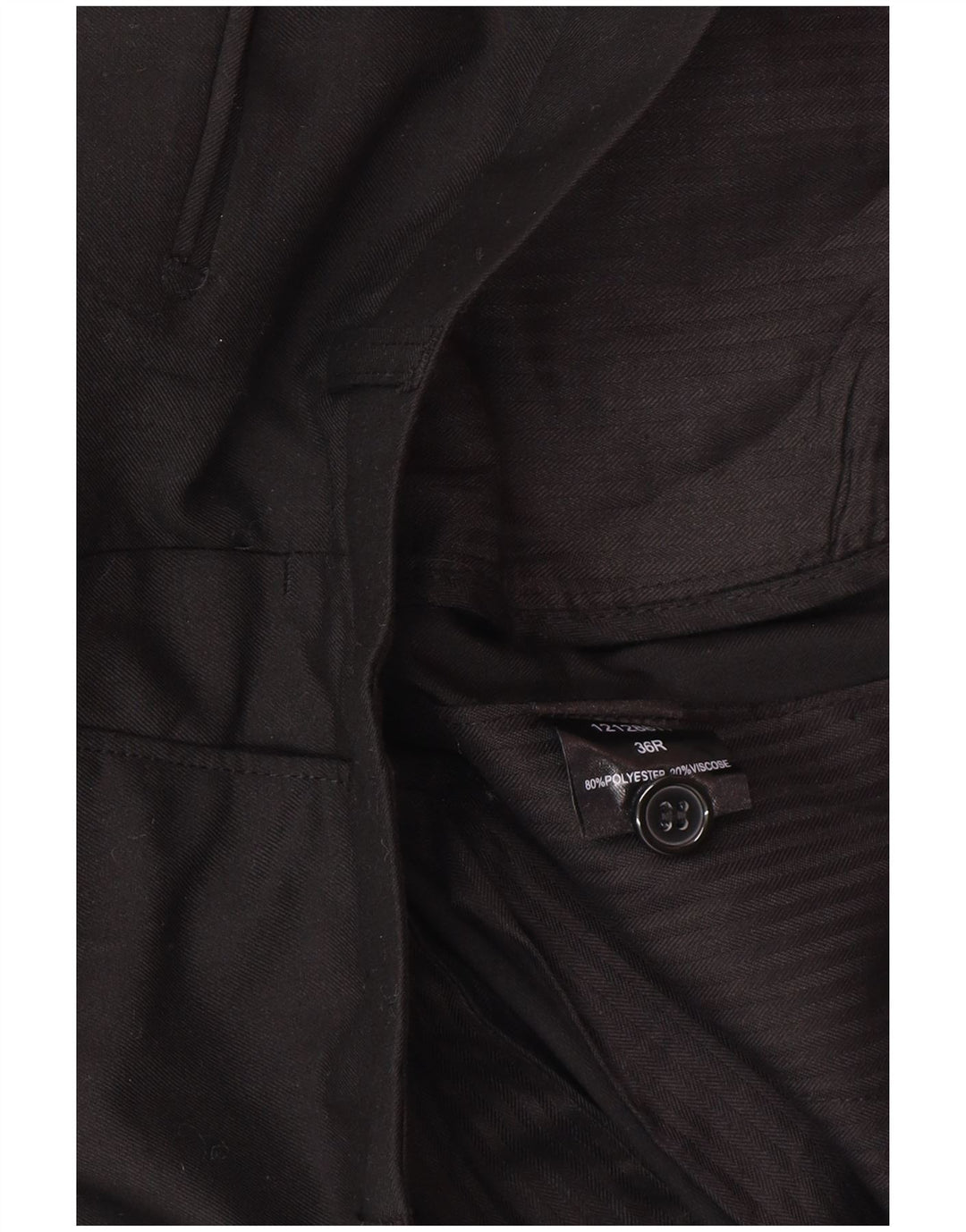 Calça masculina de terno reto Pierre Cardin W36 L32 poliéster preto