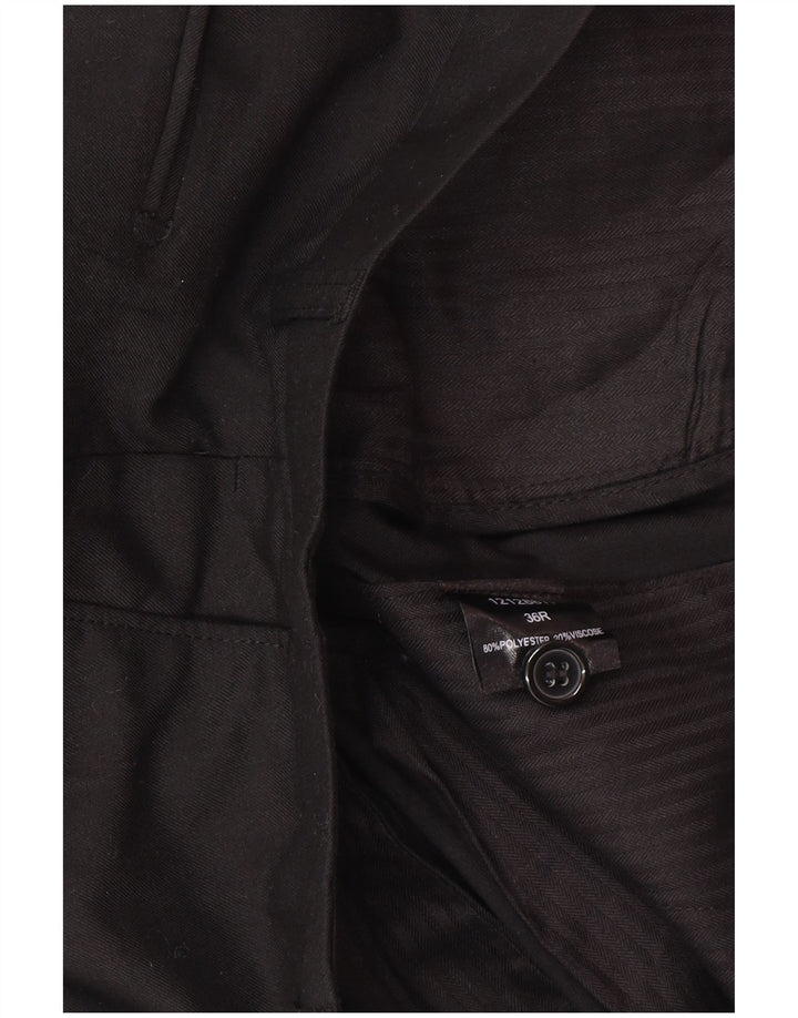 Calça masculina de terno reto Pierre Cardin W36 L32 poliéster preto