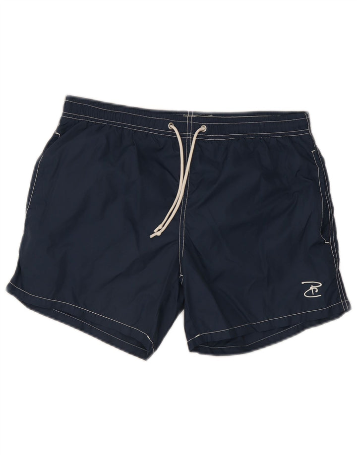 Shorts de natação masculino Pierre Cardin pequeno poliéster azul marinho