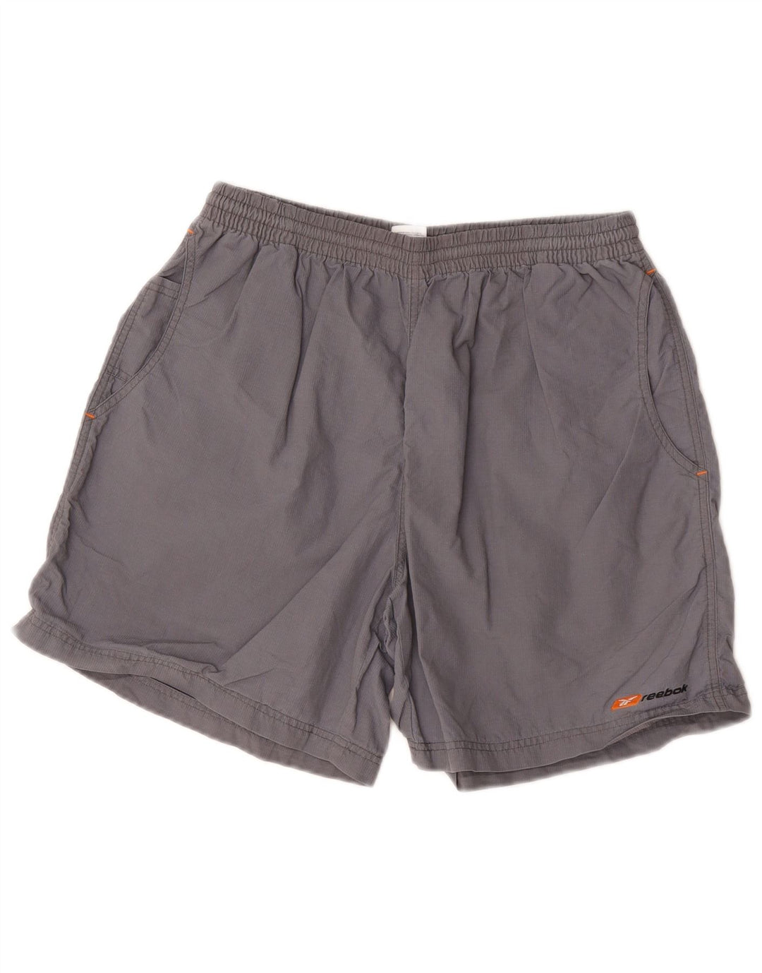 Shorts esportivos masculinos Reebok médio cinza nylon