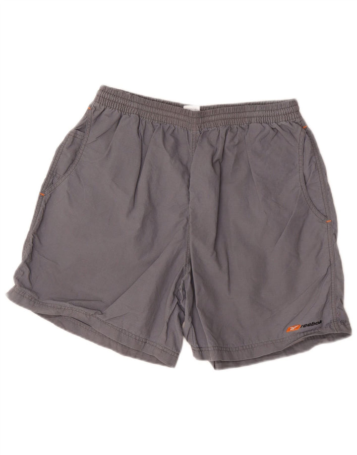 Shorts esportivos masculinos Reebok médio cinza nylon