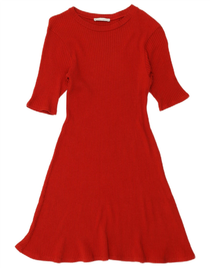 Zara Vestido feminino de mangas curtas, Reino Unido 12 Médio Vermelho