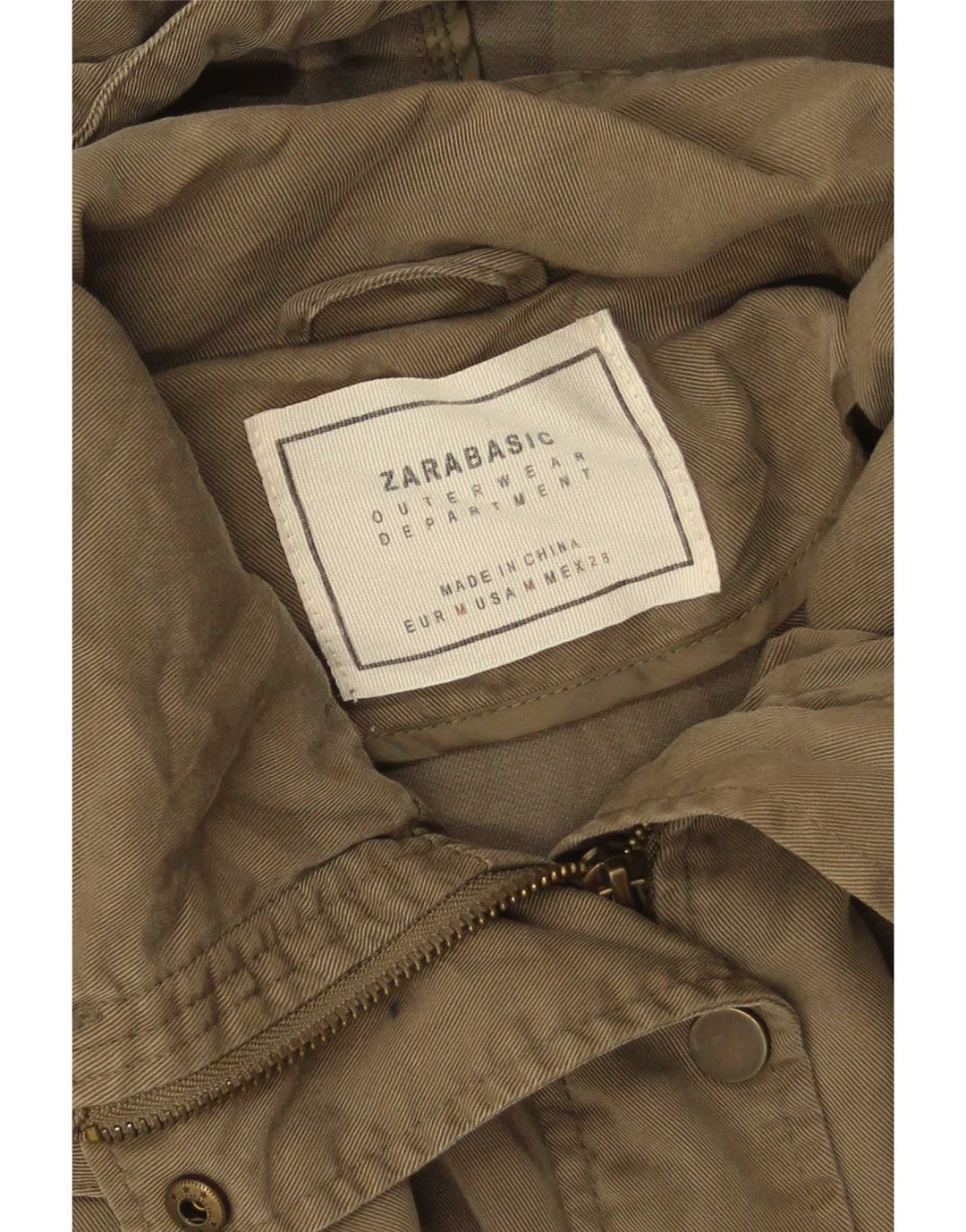 Zara Jaqueta Parka Feminina com Capuz Oversized Reino Unido 14 Médio Caqui