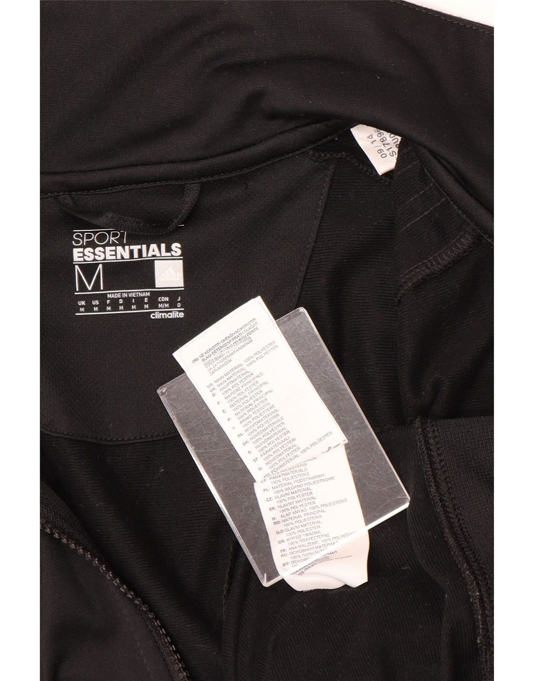 Adidas Mens Climalite Tracksuit Top Jacket Médio Preto Poliéster