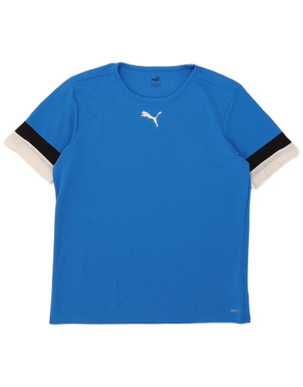 Camiseta masculina Puma Top XL azul colorblock poliéster