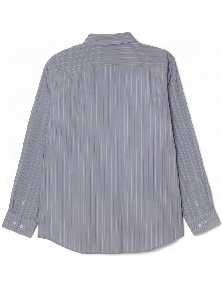 Camisa masculina Nautica grande algodão listrado azul