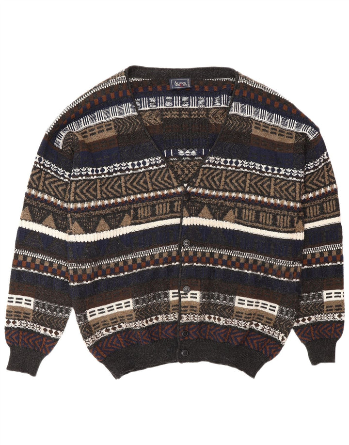 Suéter cardigã masculino ALLISON WINGATE IT 56 2XL multicolorido Fair Isle