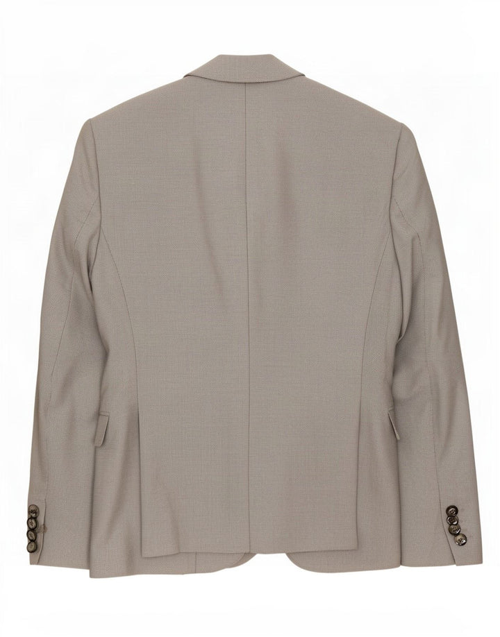Jaqueta blazer masculina Zara sob medida com 2 botões EU 46 poliéster cinza pequeno