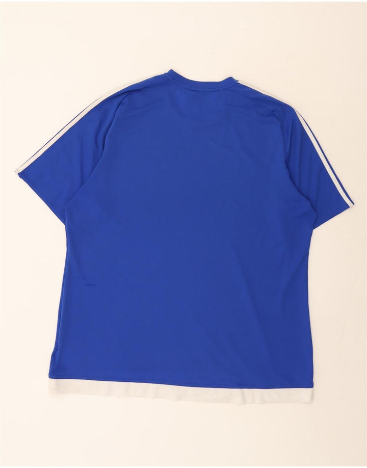 Adidas Masculino Climalite Camiseta Top 2XL Azul Colorblock Poliéster