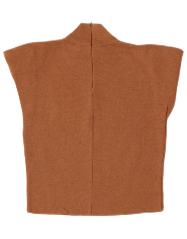 Blusa feminina Zara Top UK 12 viscose bege médio