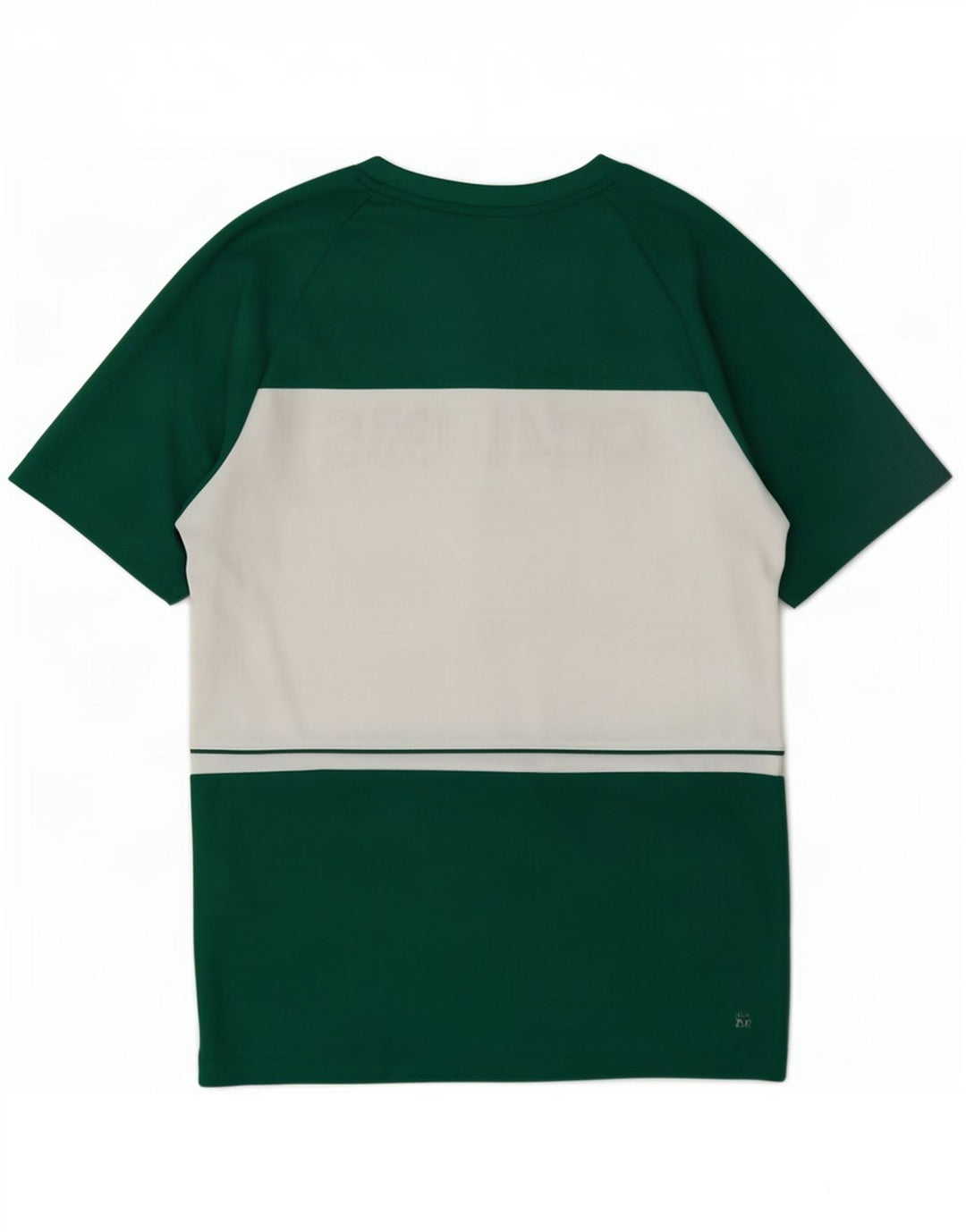 Camiseta gráfica masculina Lacoste tamanho superior 3 pequeno verde colorblock poliéster