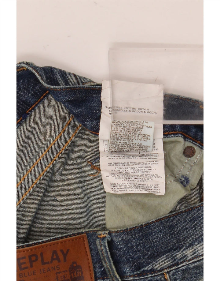 Replay Mens Straight Jeans W31 L32 Azul Algodão