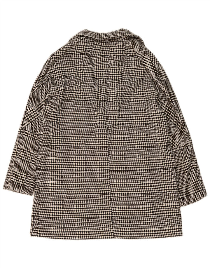 Jaqueta blazer oversized Zara feminina com 1 botão UK 10 pequena preta Houndstooth