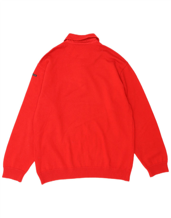 Suéter masculino Sea & Sky com gola polo e lã vermelha XL