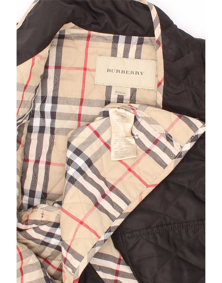 Jaqueta acolchoada Burberry para meninas 11-12 anos poliéster preto