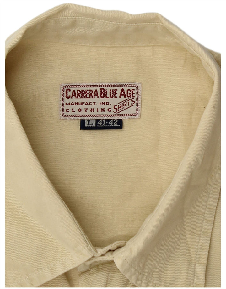 Camisa masculina Carrera tamanho 41/42 grande bege