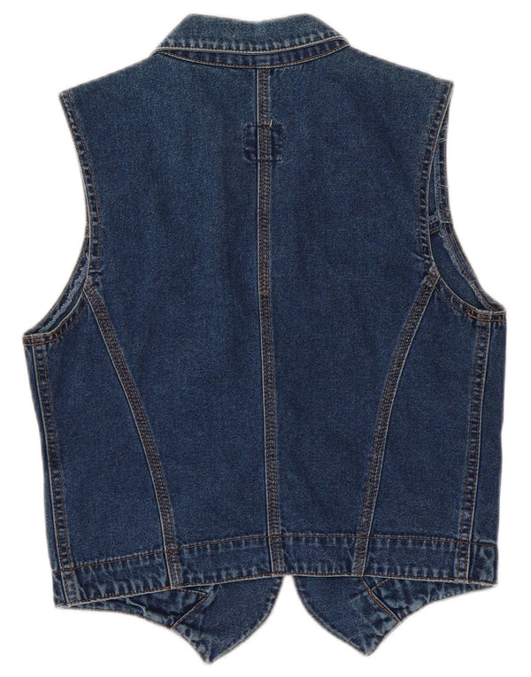 Colete jeans feminino Dallas Reino Unido 10 algodão azul pequeno